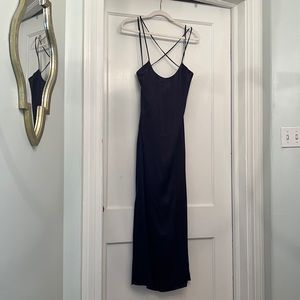 Something Navy Essential Silky Slip Dress in Navy
